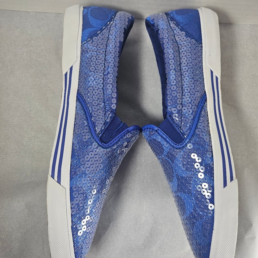 Coach "KIVY" Blue Sequins Slip On Sneakers Size 8M Luxury Sneakers. - Picture 7 of 13
